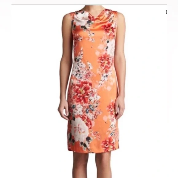 St. John Silk Vibrant Floral Midi Dress - Picture 15 of 16